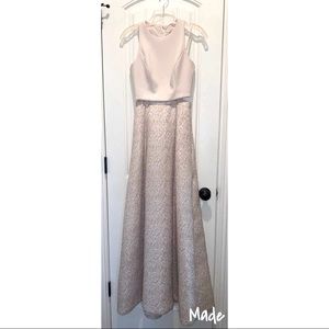 AIDAN MATTOX 2 piece Jacquard a-line gown